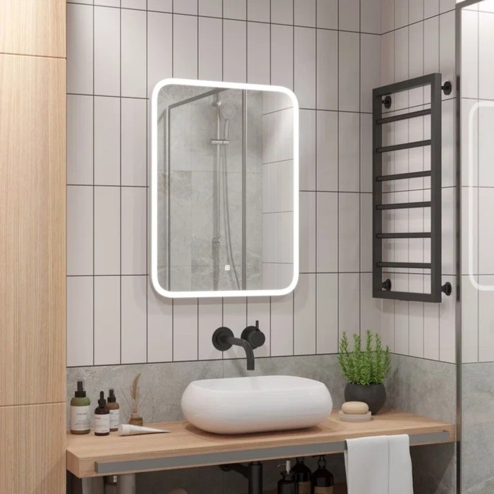 Зеркало для ванной Uperwood Foster 70х80 см, с LED-подсветкой