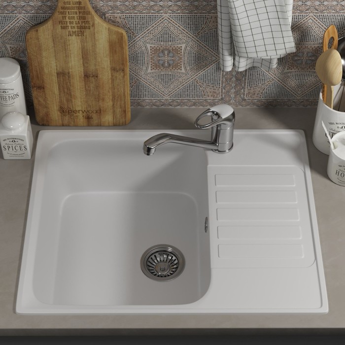 

Мойка кухонная из камня Uperwood UPD-202, 600х480 мм, прямоугольная, цвет туман
