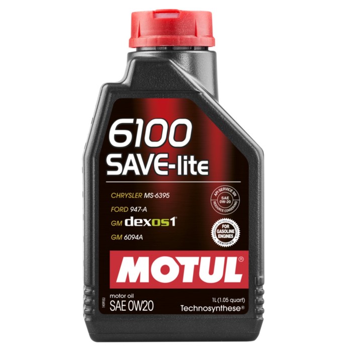 Масло моторное Motul 6100 SAVE-Lite 0w-20, синтетическое, 1 л масло моторное eneos ecostage 0w 20 синтетическое 1 л