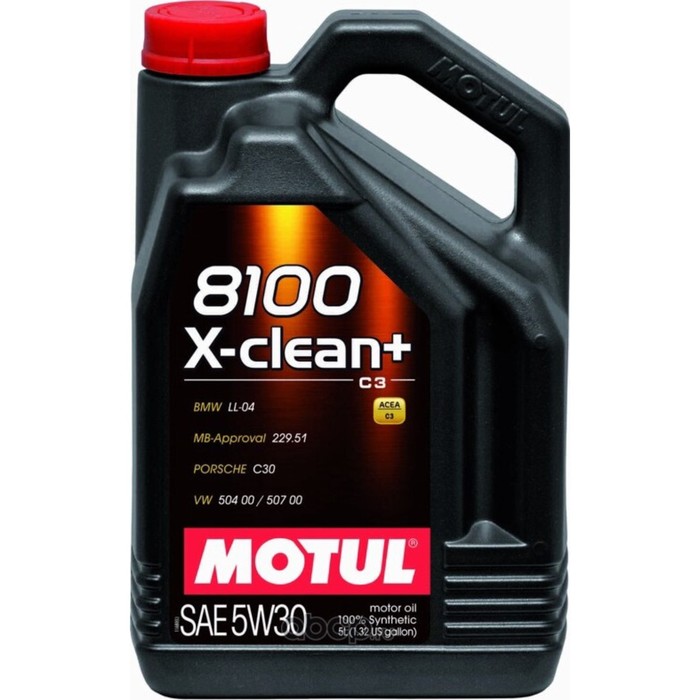 Масло моторное Motul 8100 X-clean+ 5w-30, синтетическое, 5 л motul моторное масло motul 8100 x clean efe 5w 30 4 л