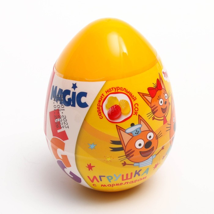 

MAGIC EGG ТРИ КОТА Мармелад в пластиковом яйце с игрушкой 10г/Конфитрейд
