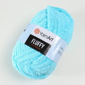 

Пряжа "Fluffy" 100% микрополиэстер 70м/150гр (718 св.бирюза)