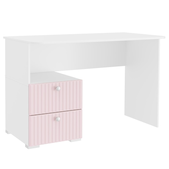 Стол письменный «Алиса», 1200х590х772 мм, с ящиками, цвет белый / розовый