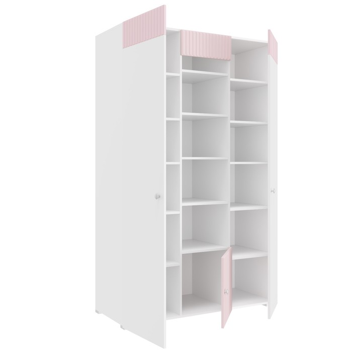 Шкаф комбинированный «Алиса», 1321х465х2020 мм, 3 двери, цвет белый / розовый