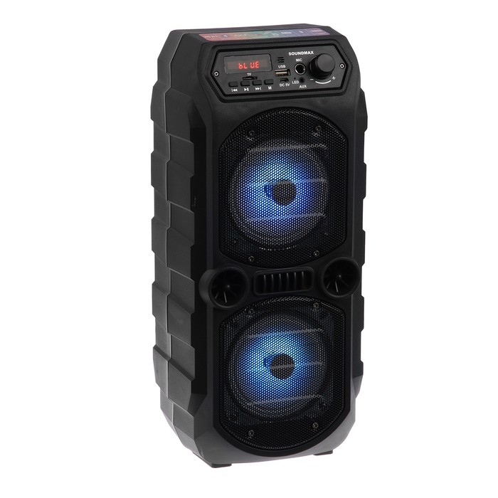 цена Портативная караоке система Soundmax SM-PS4425, 30 Вт, 1200 мАч, BT,SD, AUX, USB,подсветка