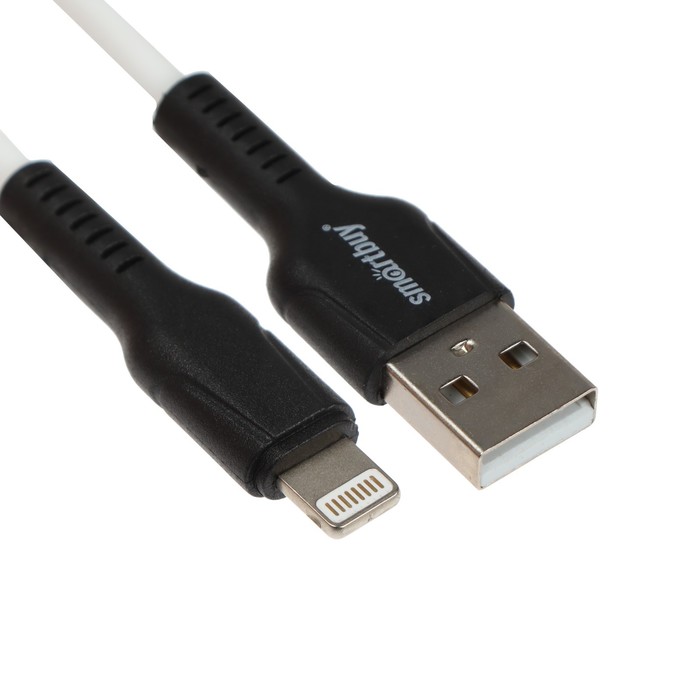 

Кабель Smartbuy S21, Lightning - USB, 2.4 А, 1 м, зарядка + передача данных, белый