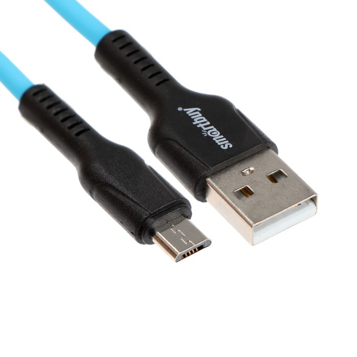 

Кабель Smartbuy S21, microUSB - USB, 2.4 А, 1 м, зарядка + передача данных, синий