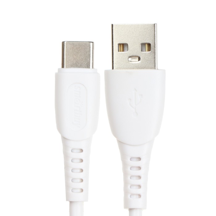 

Кабель Smartbuy S40, Type-C - USB, 3 А, 1 м, зарядка + передача данных, белый
