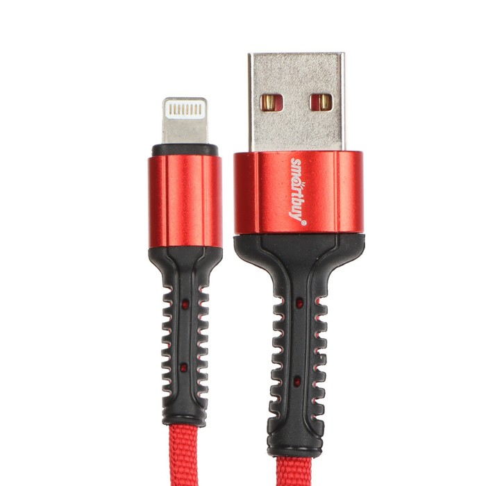 

Кабель Smartbuy S26, Lightning - USB, 3 А, 1 м , быстрая зарядка, нейлоновая оплетка, красны