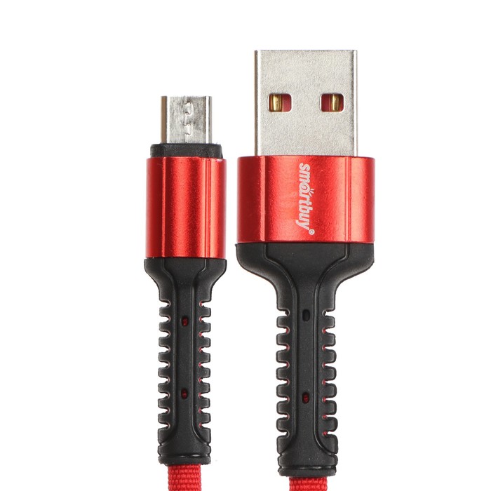 

Кабель Smartbuy S26, microUSB - USB, 3 А, 1 м , быстрая зарядка, нейлоновая оплетка, красный