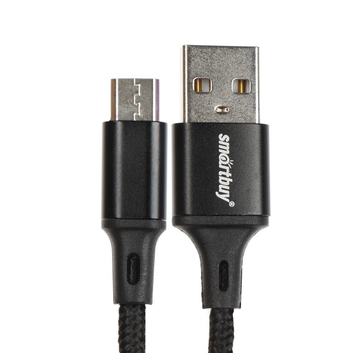 

Кабель Smartbuy S14, microUSB - USB, 3 А, 1 м, быстрая зарядка+передача данных, черный