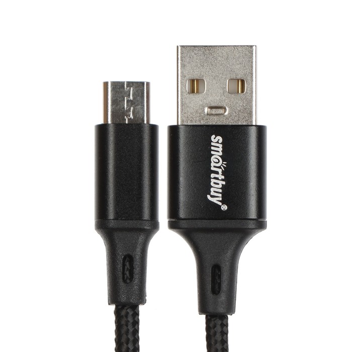 

Кабель Smartbuy S14, microUSB - USB, 3 А, 2 м, быстрая зарядка+передача данных, черный