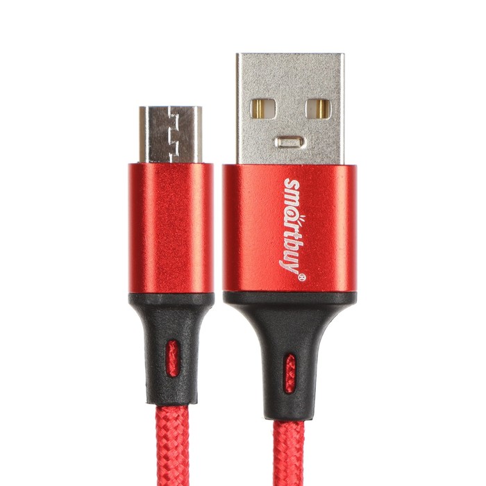 

Кабель Smartbuy S14, microUSB - USB, 3 А, 2 м, быстрая зарядка+передача данных, красный