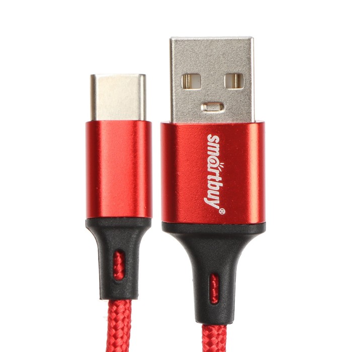 

Кабель Smartbuy S14, Type-C - USB, 3 А, 2 м, быстрая зарядка+передача данных, красный