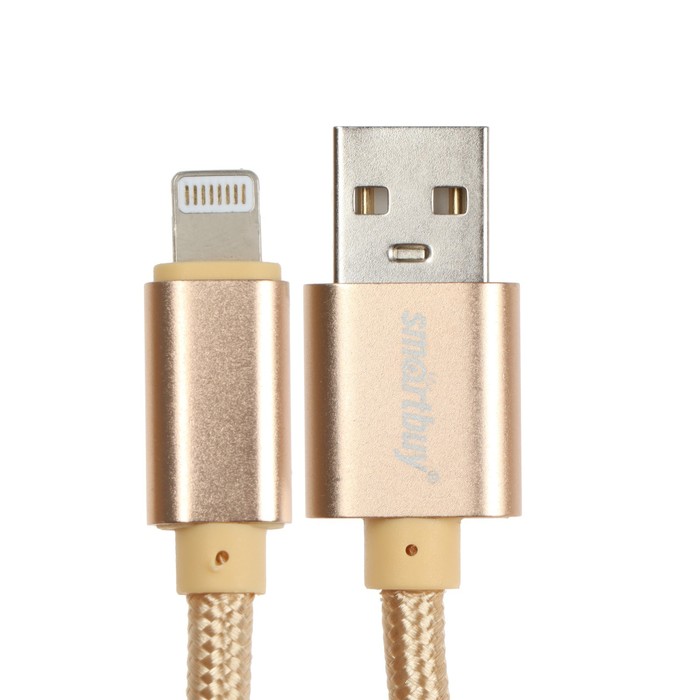 

Кабель Smartbuy S02, Lightning - USB, 3 А, 1 м, быстрая зарядка+передача данных, золотистый