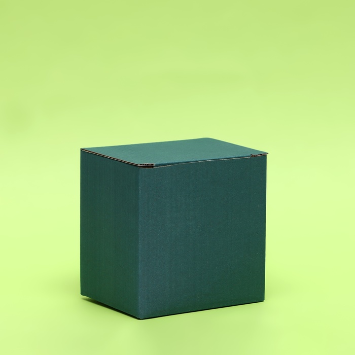 Коробка под кружку, без окна, изумрудная 12 х 9,5 х 12 см