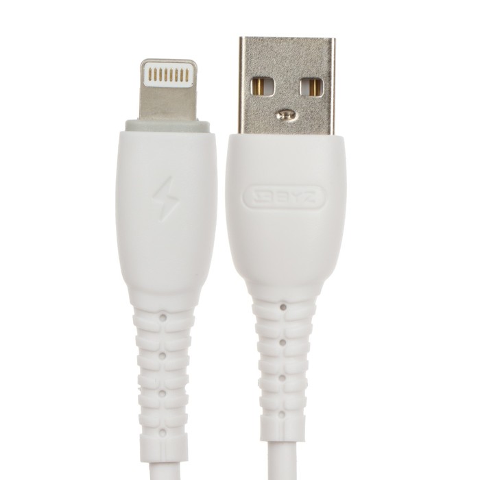 

Кабель BYZ BC-026i, Lightning - USB, 5 А, 2 м, ПВХ оплетка, белый