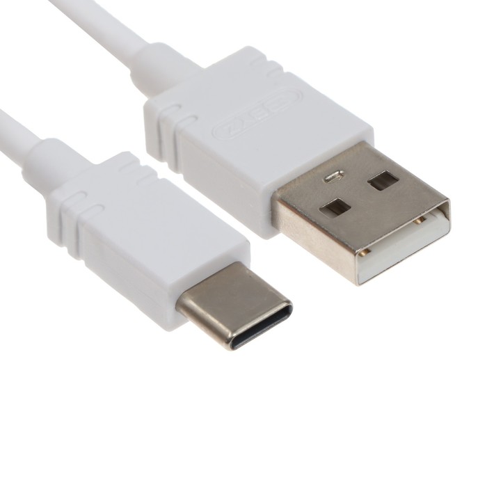 фото Сетевое зарядное устройство byz b35, 2 usb, 2.1 a, кабель type-c 1 м, белое mirex