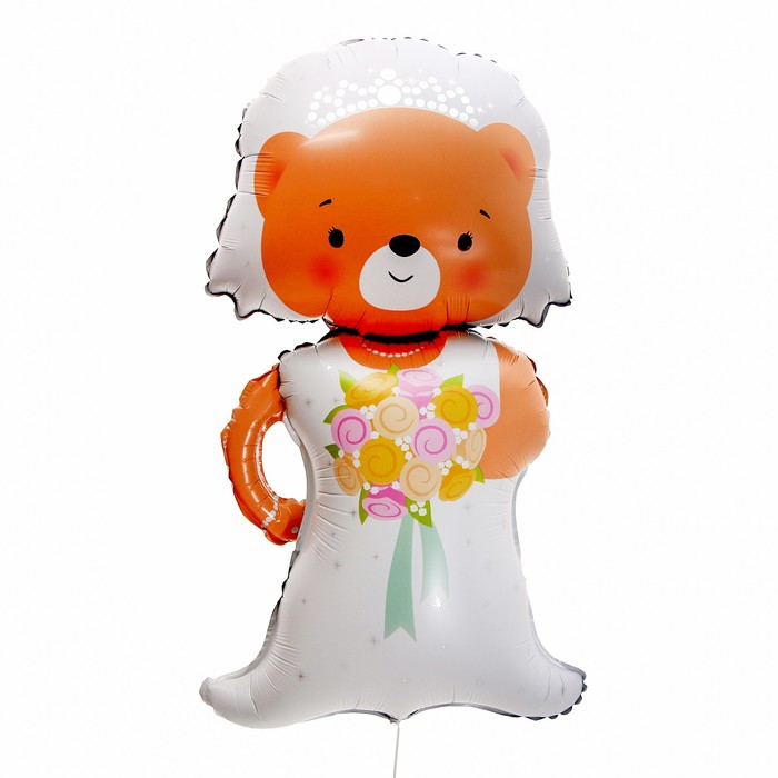 Шар фольгированный 45 «Медведица-невеста» шар фольгированный 45 розовый телефон