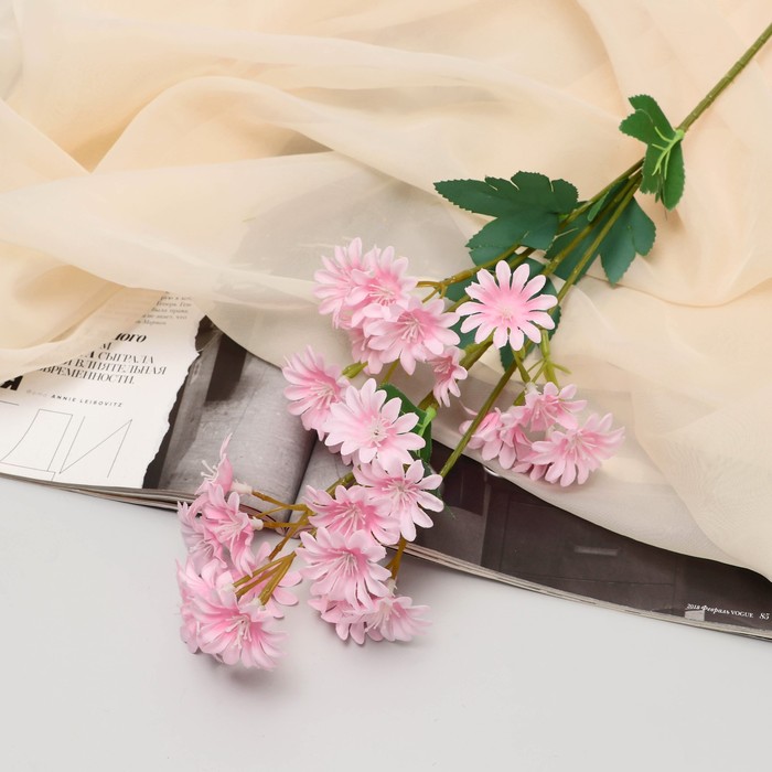 Цветы искусственные Хризантема премиум, 3,5х62 см, розовый цветы искусственные хризантема помпон d 6 см 80 см белый