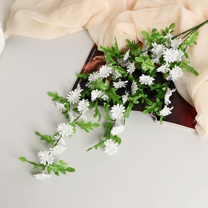 цена Цветы искусственные Керрия 4х65 см, белый