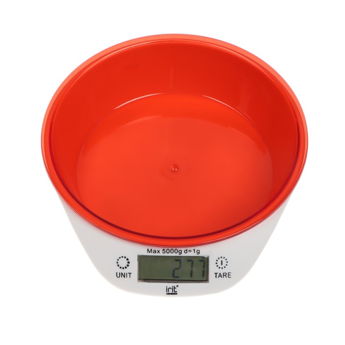 цена Весы кухонные Irit IR-7117, электронные, до 5 кг, красные