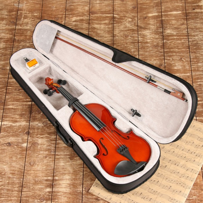 Скрипка Music Life 4/4, в комплекте футляр и смычок скрипка stentor 1400 g2 student 1 в футляре и деревянный смычок