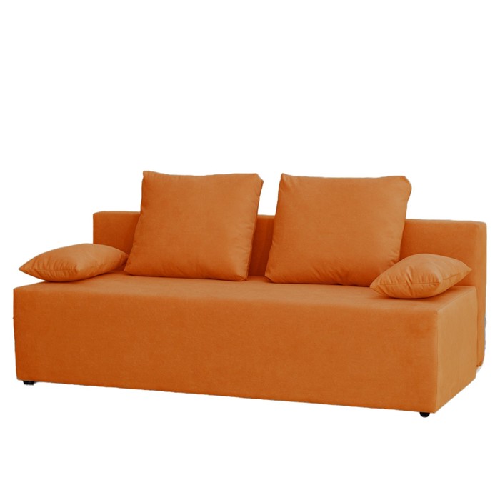 Прямой диван «Бёрн», механизм еврокнижка, велюр, цвет оранжевый прямой диван бёрн механизм еврокнижка велюр цвет коричневый