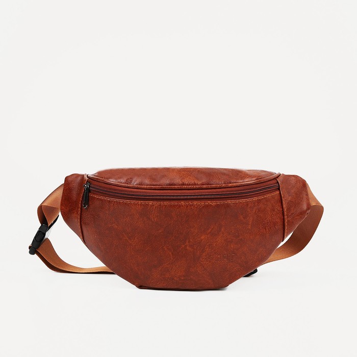 Поясная сумка на молнии, наружный карман, цвет коричневый поясная сумка на молнии david jones наружный карман цвет коричневый