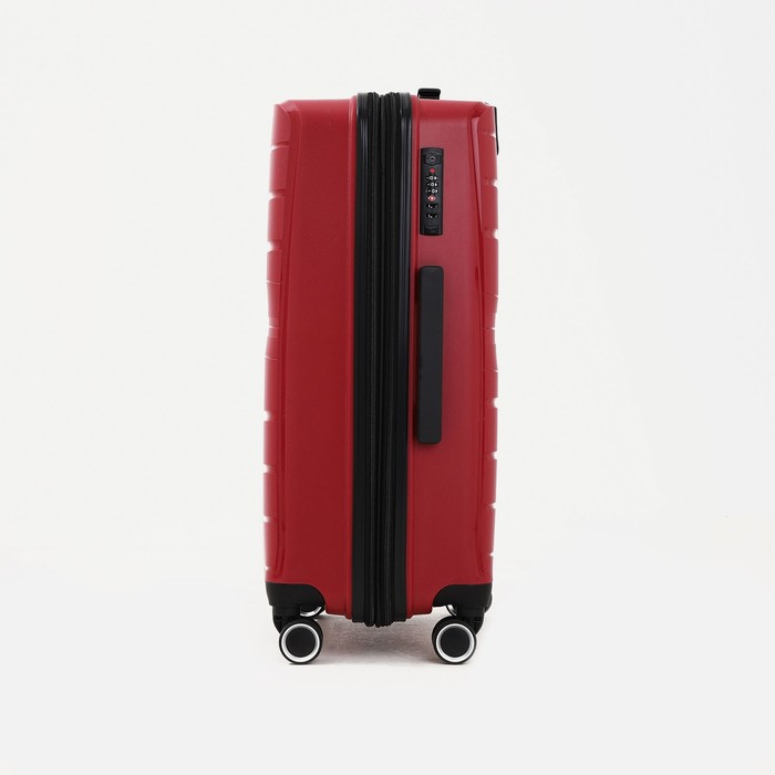 

Чемодан средний 24" на молнии, кодовый замок, 4 колеса, цвет красный