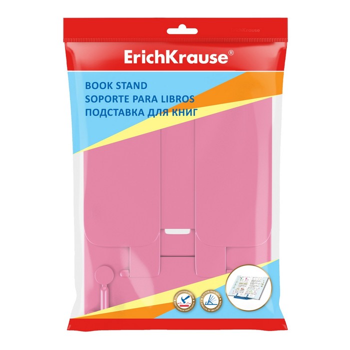 фото Подставка для книг пластиковая erichkrause "bubble gum", розовая