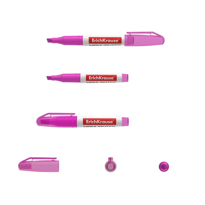 Маркер текстовыделитель ErichKrause Visioline V-11 Mini, 0,6-4,0 мм, чернила на водной основе, розовый неон