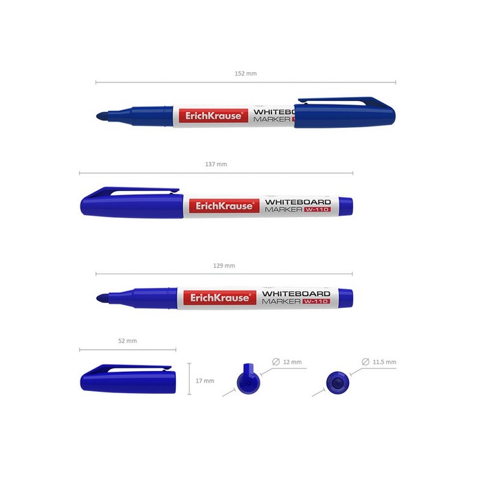 Набор маркеров для доски, 4 цвета, 2,0 мм, ErichKrause W-110