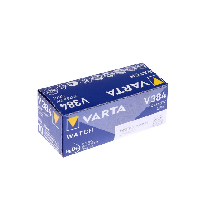 Батарейка Varta Silver Oxide, 384 (SR736SW) - 1BL, 1.55 В, блистер, 1 шт.