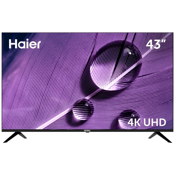 Телевизор Haier SMART TV S1, 43",  3840x2160, DVB-T/T2/C/S2, HDMI 4, USB 2, Smart TV, чёрный