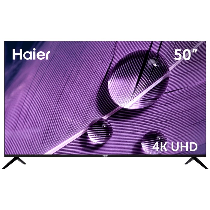 Телевизор Haier SMART TV S1, 50, 3840x2160, DVB-T/T2/C/S2, HDMI 3, USB 2, Smart TV, чёрный телевизор триколор h50u5500sa 50 3840x2160 dvbt2 c s2 hdmi 3 usb 2 smart tv чёрный