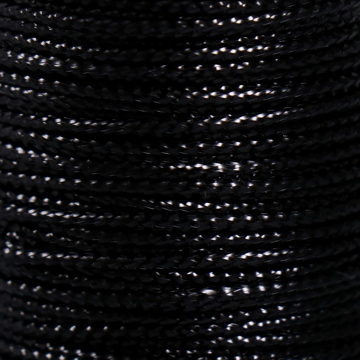 Сутажный шнур на бобине "Чёрный" намотка 15 м толщина 2 мм 4,3х4,7х4,7 см