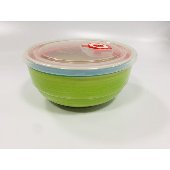 Салатник с пластиковой крышкой Elrington «Аэрограф. Зелень лета», 800 мл, d=15 см салатник крафт с пластиковой крышкой 1300 мл