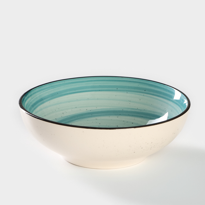 Тарелка глубокая керамичсекая Elrington «Аэрограф. Мятный бриз», d=18 см тарелка суповая аэрограф мятный бриз 18 см керамика