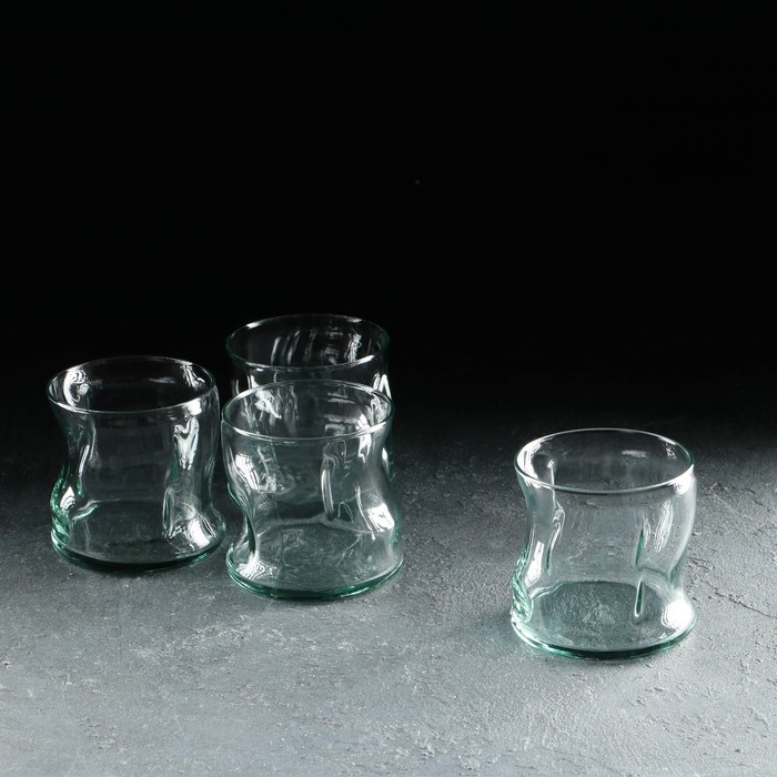 Набор стеклянных стаканов «Аморф», 4 шт, 340 мл, зеленый набор стаканов pasabahce аморф 4 шт 400 мл