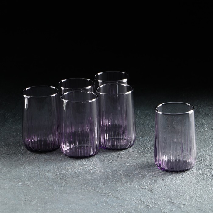 Набор стеклянных стаканов Nova, 135 мл, 6 шт, цвет фиолетовый