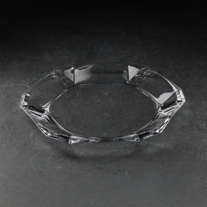Тарелка столовая стеклянная Reflection, d=32 см тарелка капучино стеклянная d 32 см цвет серый