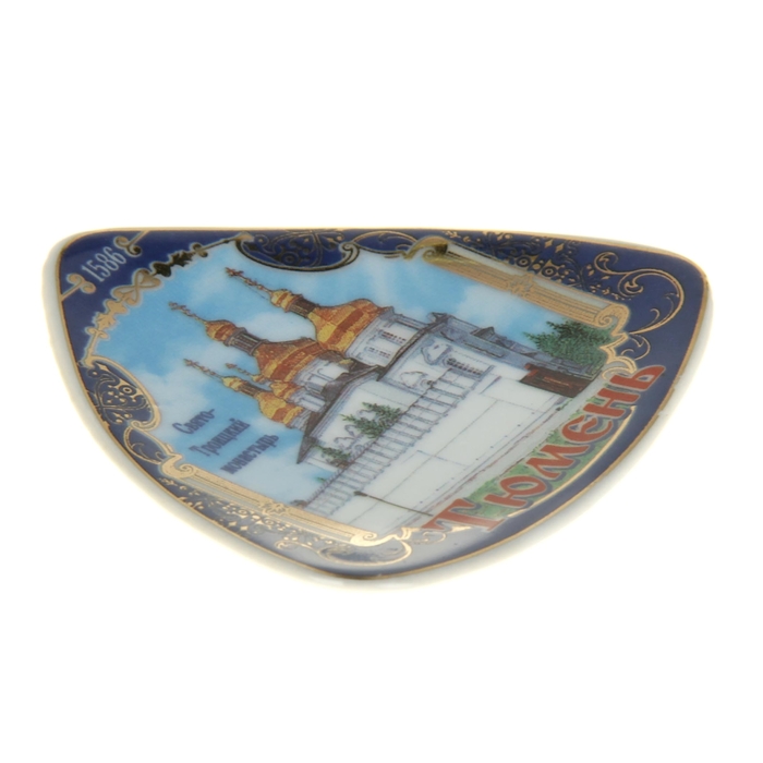 Магнит треугольник "Тюмень", керамика, деколь