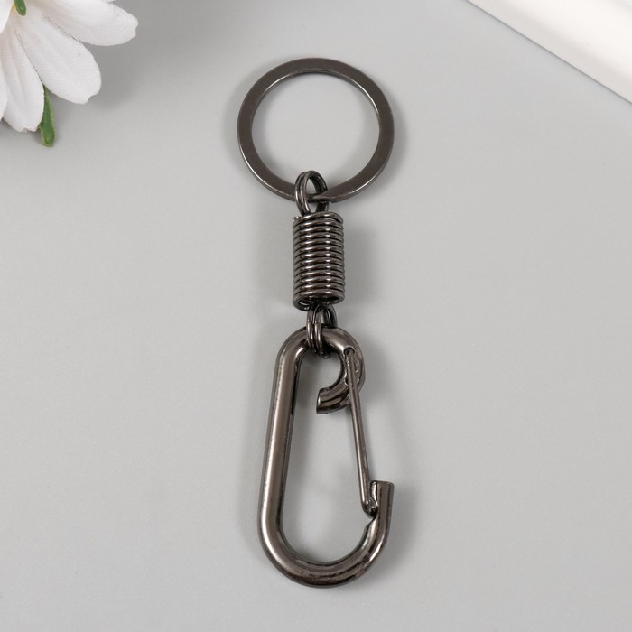 фото Брелок металл "карабин с пружиной" 3х0,7х10,5 см