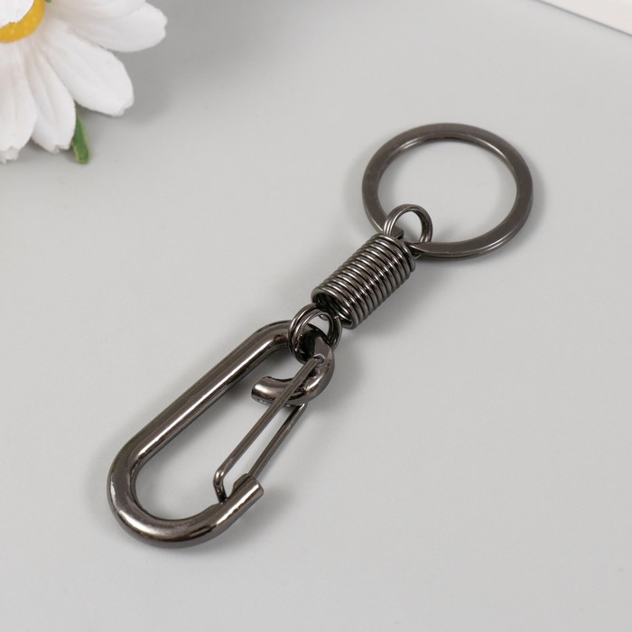 фото Брелок металл "карабин с пружиной" 3х0,7х10,5 см