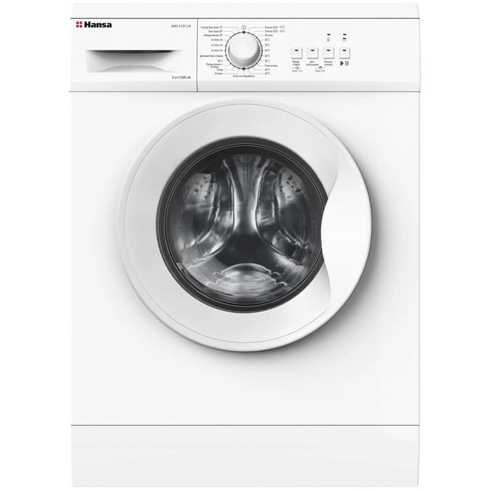

Стиральная машина Hansa AWS5101LH, класс A+, 1000 об/мин, до 5 кг, белая