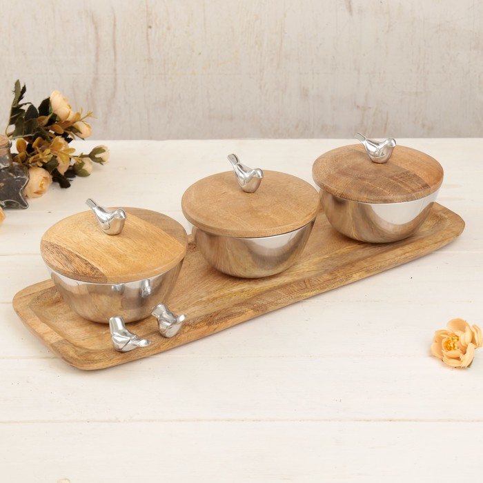 Чаши с манговым деревом "Птицы", в наборе 3 шт