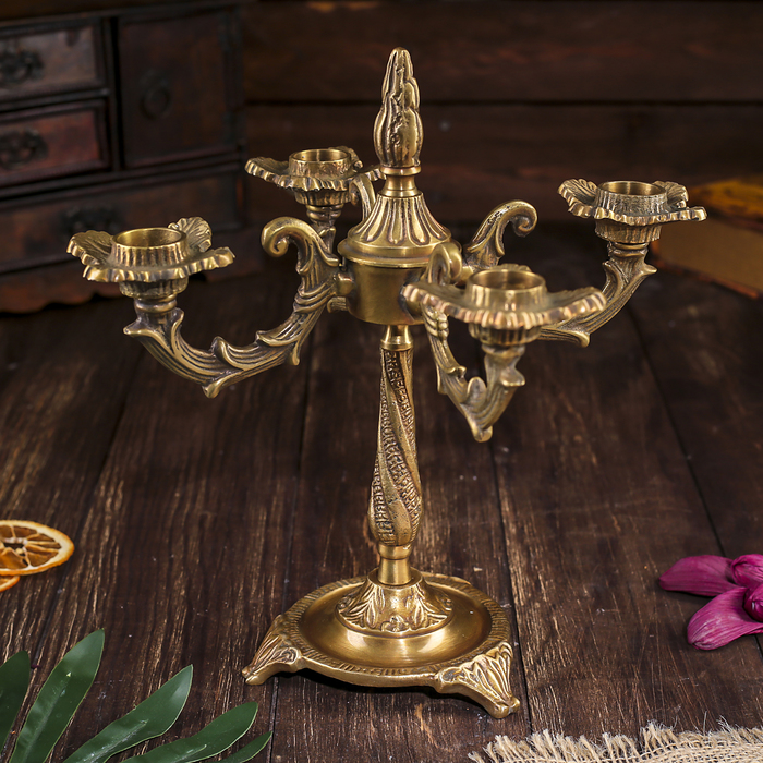 Подсвечник латунный на 4 свечи "Нестор"
