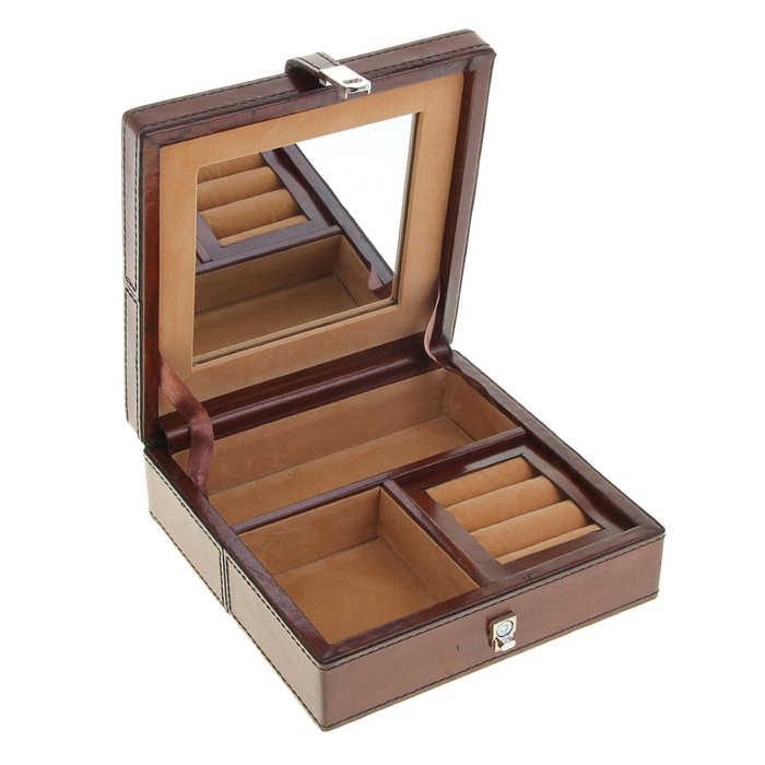 Шкатулка под бижутерию "Элитная Индия", обтянута кожей буйвола