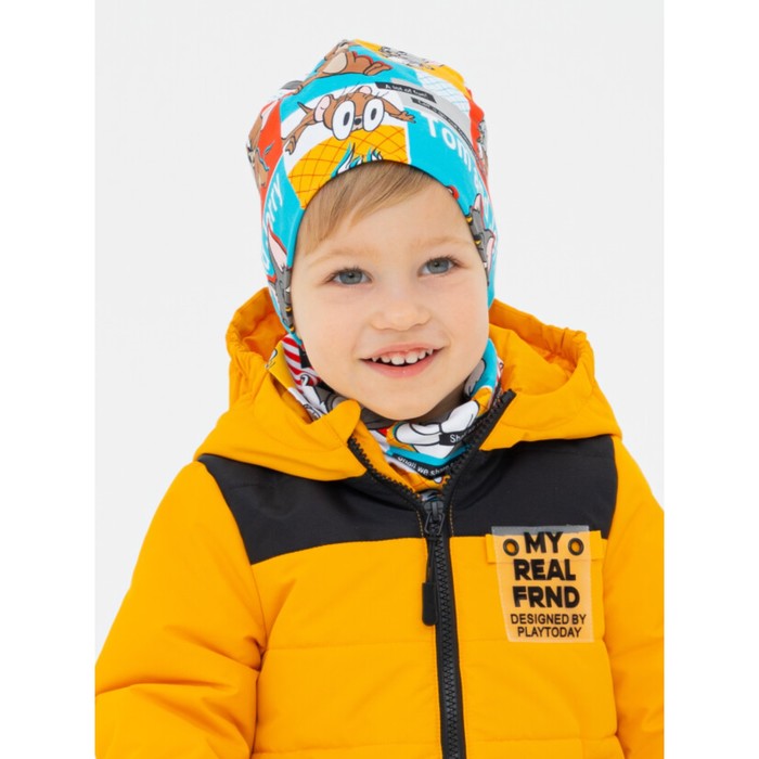 

Комплект для мальчиков: шапка, снуд, размер 48